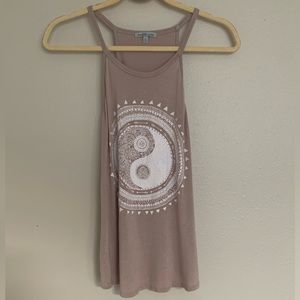 Charlotte Russe Multi-Print Yin Yang Tank Top